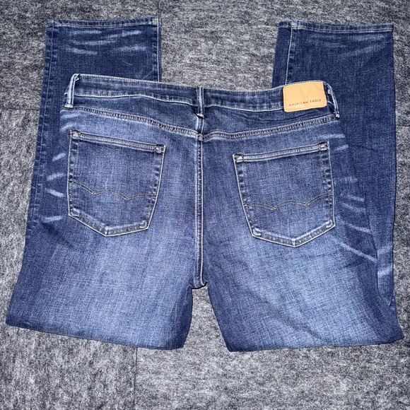 American Eagle Dark Blue Denim 36/30 Straight Airflex - Picture 3 of 7